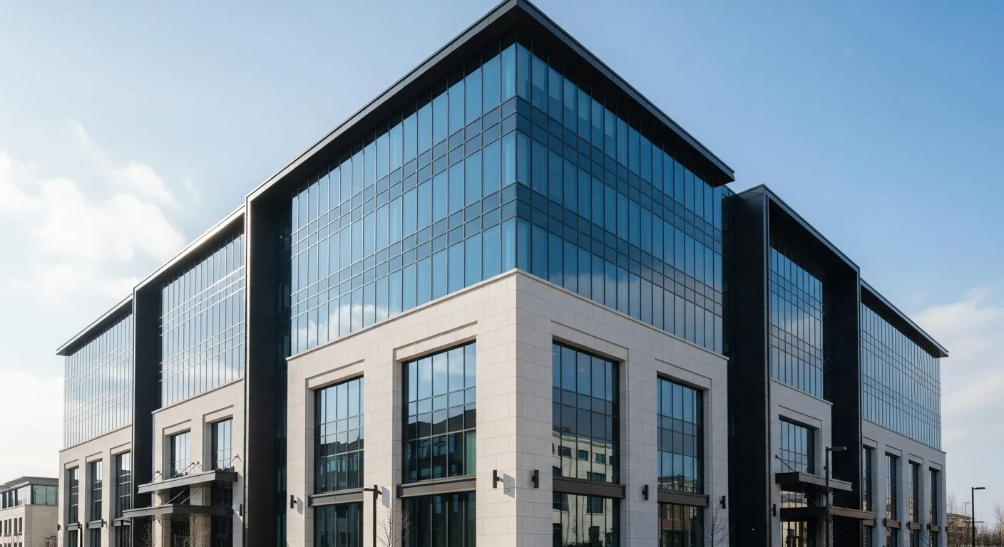 Fassadenreinigung Deutschland – moderne Gebäudefassade mit Steiger