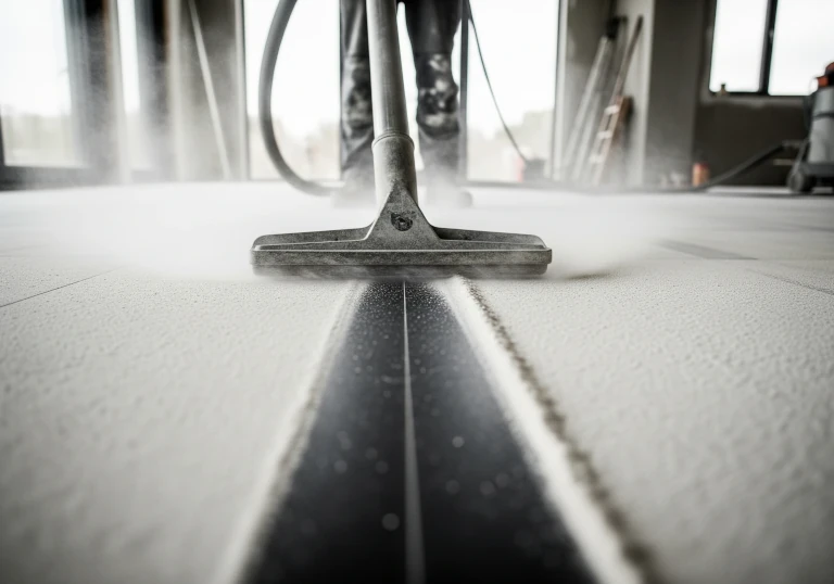 Baureinigung Deutschland – Entfernung von Farbklecksen auf Fensterrahmen